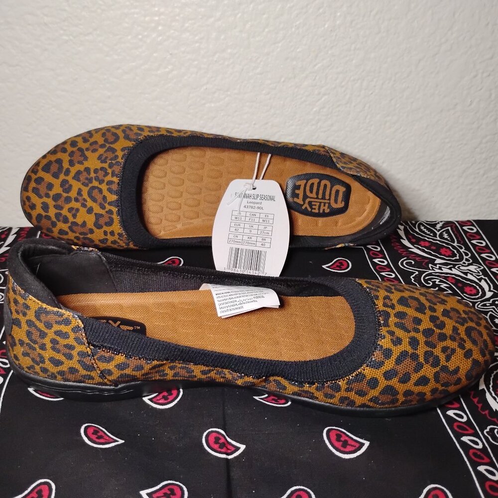 Hey Dude Savannah Slip-in Ballet Flats in Leopard Print